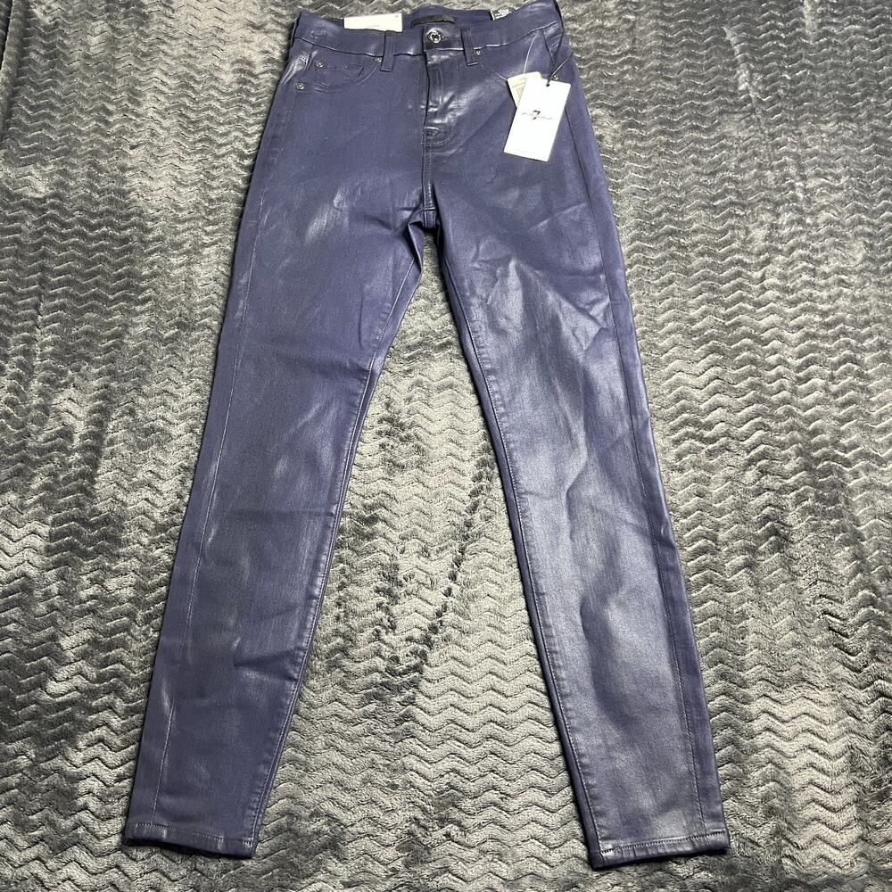 7 for All Mankind High Waist Ankle Skinny Super Skinny Purple size 26 NWT